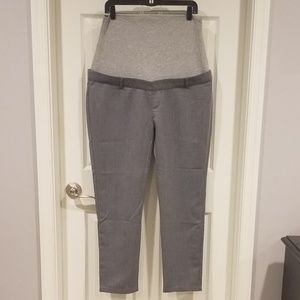 Madeleine Maternity gray cotton dress pants, large